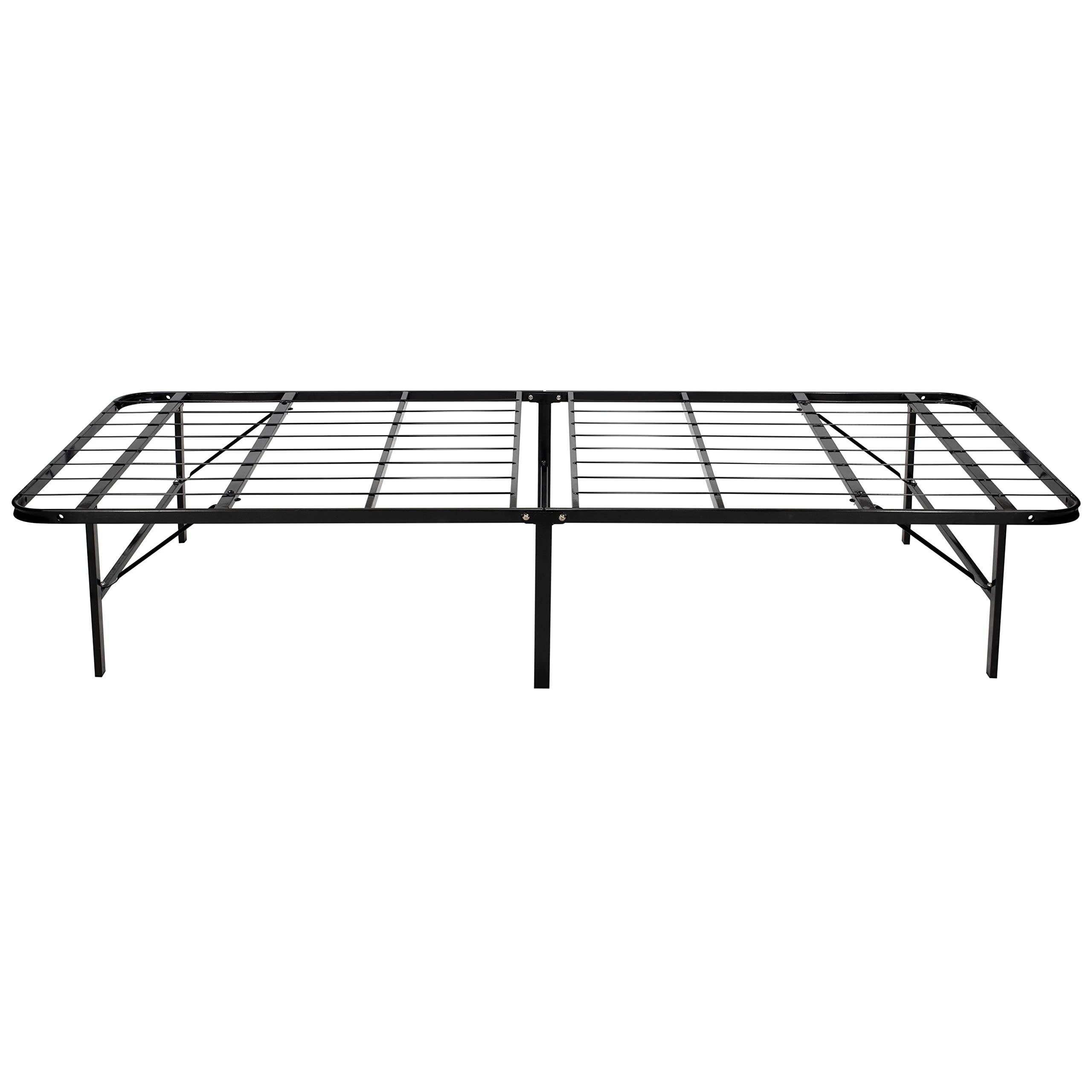 MOG/i-Flair 100x200x35,5 cm Metallbett Plattform Bettgestell Bett Unterbettbewahrung und Saugroboter Freundlich, SCHWARZ