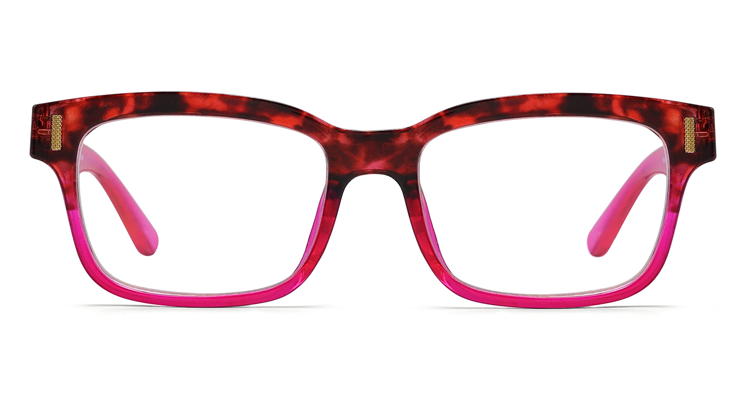 Reducblu Stylish Two Tone Reading Glasses for Women - Tortoise Purple Frame +0.50