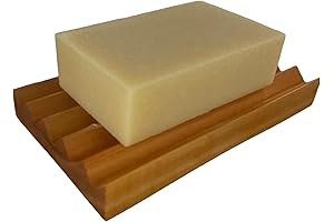 Soap Dish, Wooden Soap Holder, Self-Draining, for Shower, Bathroom, Kitchen, Bathtub, Sponges,...