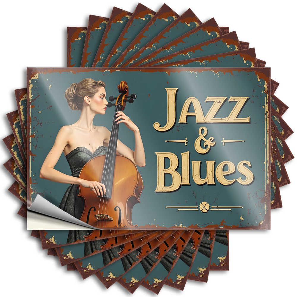 Bumper Necessities Easy Apply | Jazz & Blues: Melodies of Elegance and Soul Funky Bumper Peel and Stick(12X18CM)