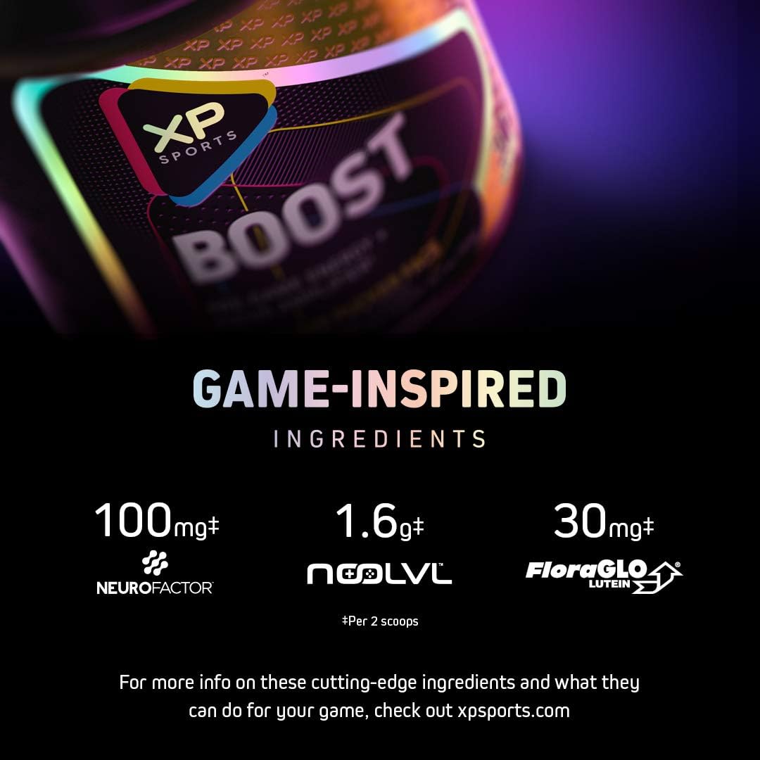 Gamer Energy Drink Powder | XP Sports Boost Powder | Pre-Game Energy, Eye Health Support, Alertness + Focus Supplement | Formulated for Esports Athletes and Gamers | Rainbow Candy (30 Servings) : Everything Else