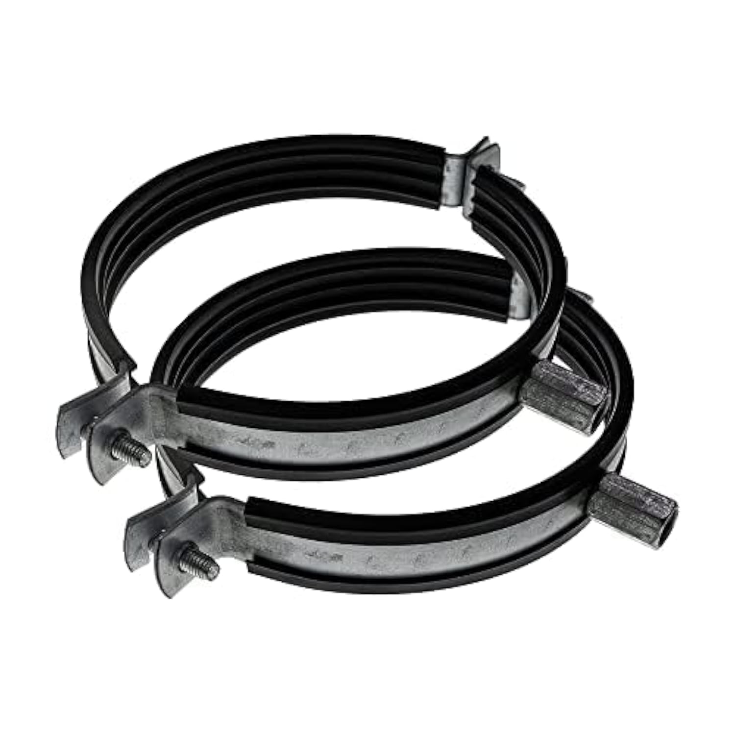 Vent Systems 125 mm / 5" Inch Galvanised Steel Pipe Clamp with Rubber, 2 Pack
