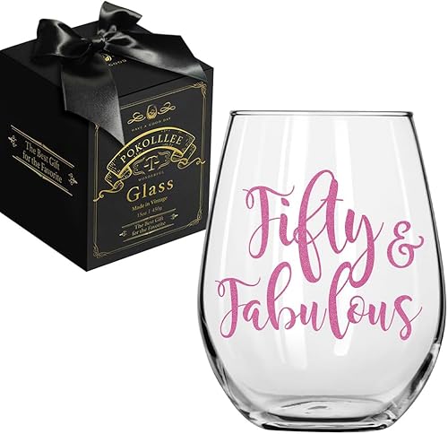 Copa de vino sin tallo de setenta y cinco y fabulosa, setenta y cinco fabulosa con impresión de oro rosa rosa y dorado para mujeres, mamá, abuela,