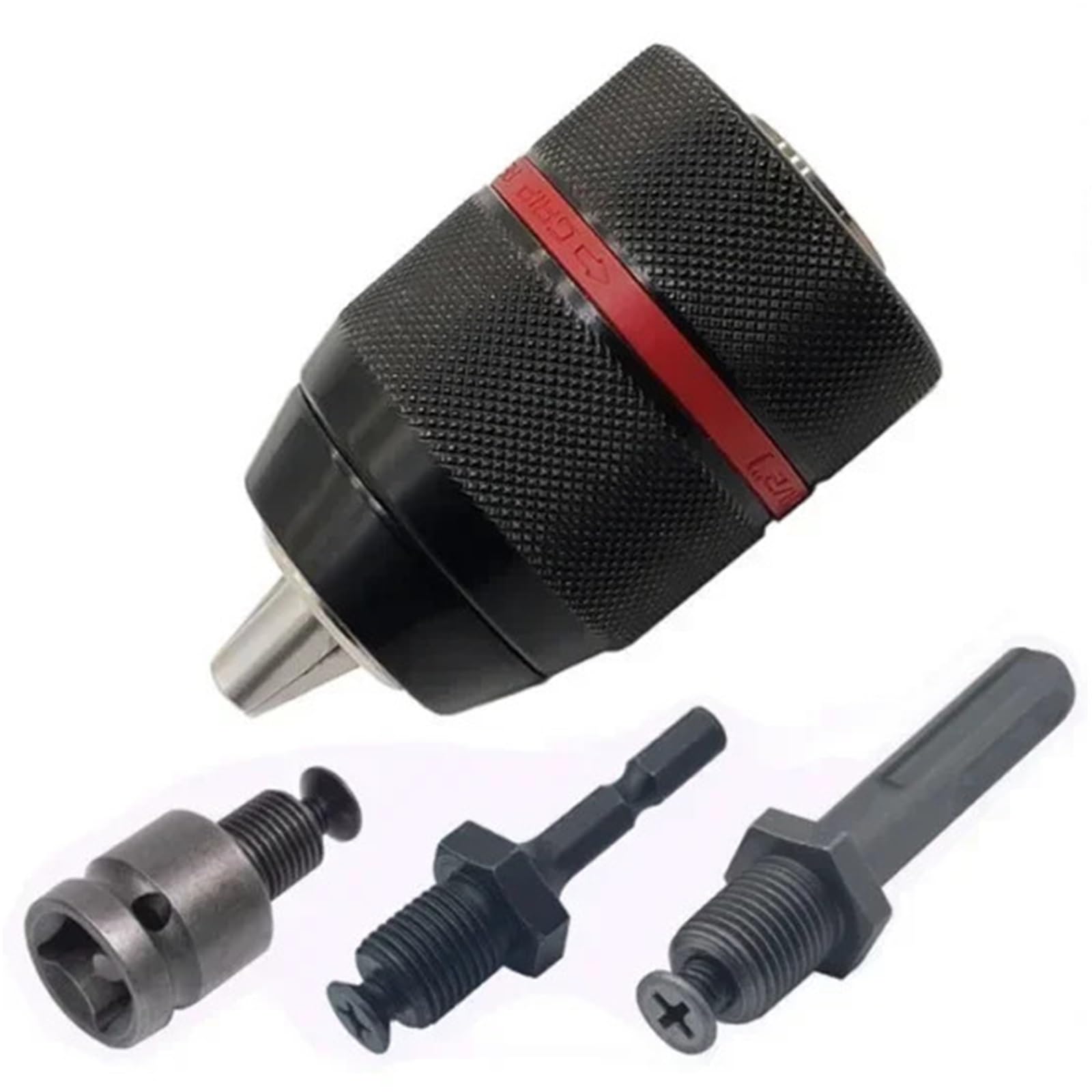 Atxyaa 4 Pcs Keyless Drill Chuck 1/2-20Unf Mount 2~13Mm Self-Tighten Drill Chuck(4 Pcs)