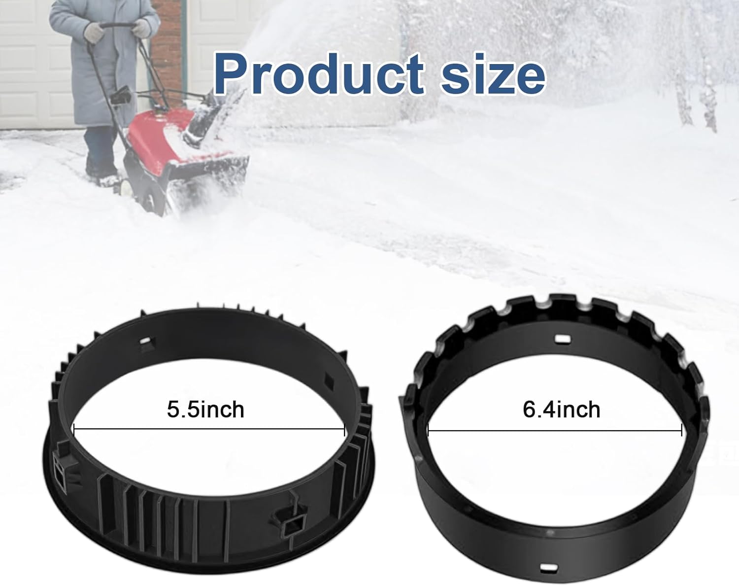 Snowblower Inner and Outer Retainer Ring Set 337227MA 585193MA, for Craftsman Replacement Parts for Chute Retention