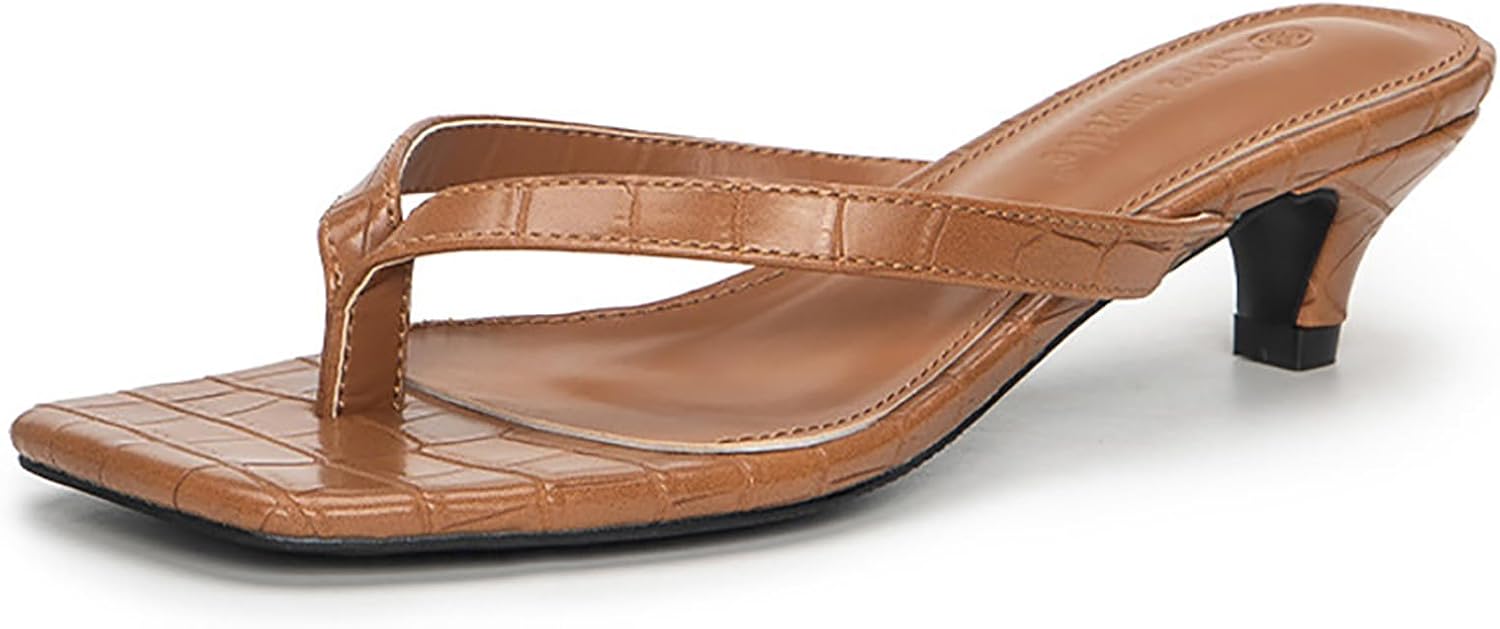 Women's Kitten Heel Flip Flops - Memory Foam Comfort