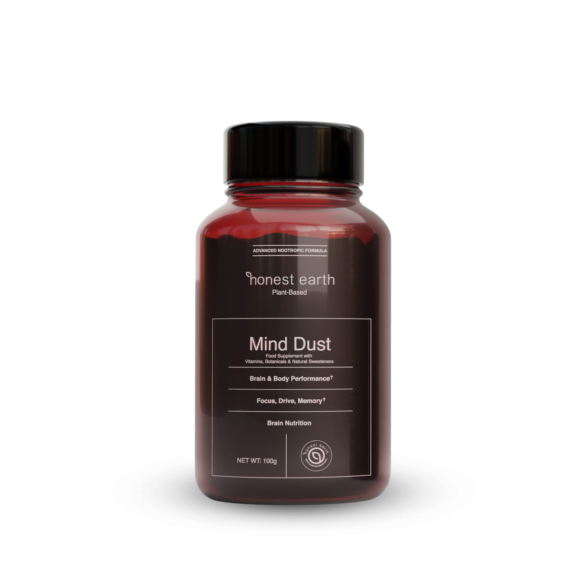 Honest Earth™ Mind Dust | Nootropic Formula | Brain Boost Memory Supplement for Focus Memory Clarity Energy & Creativity | Plant-Based Naturally Sourced Vitamins for Better Brain Health & Longevity