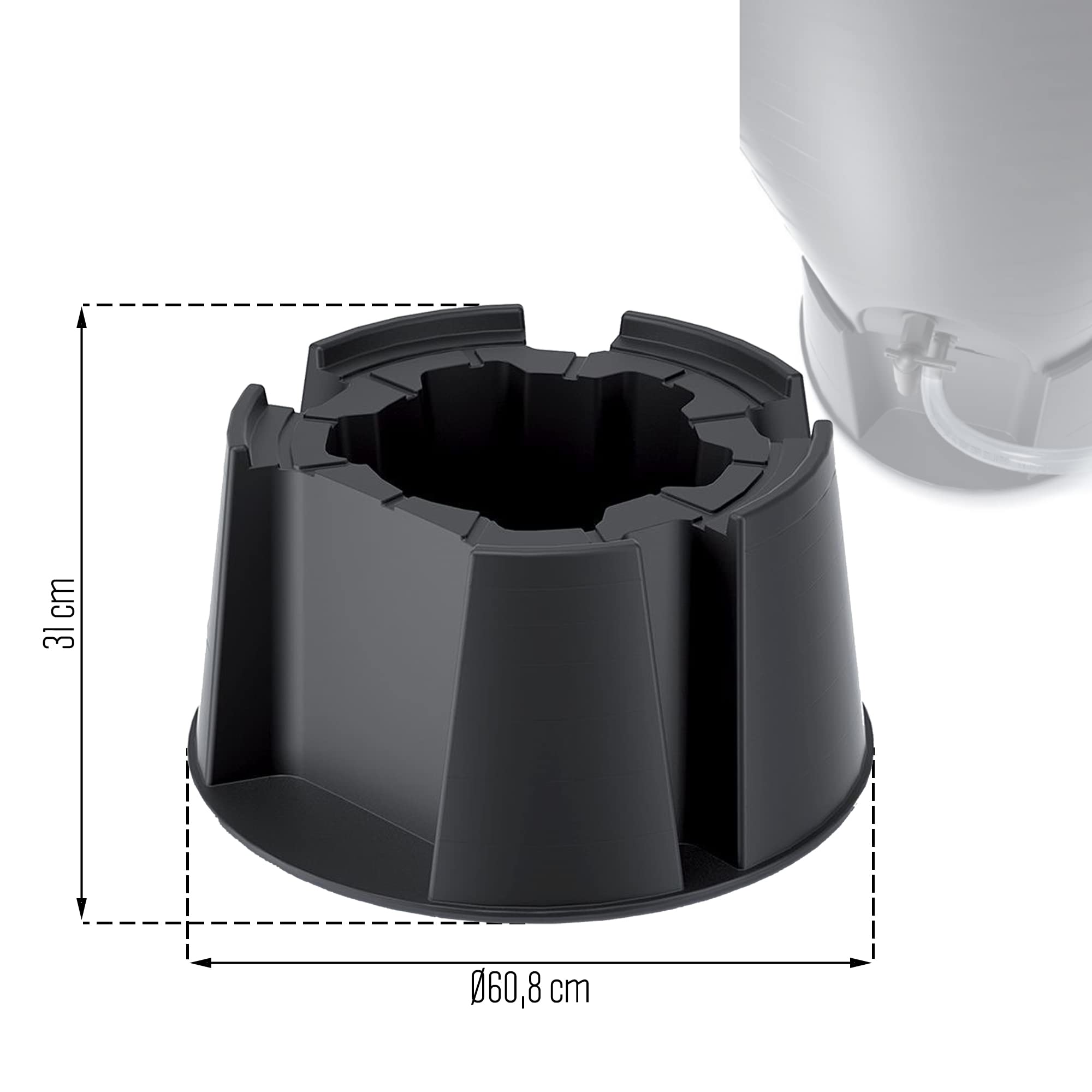 Basi per botti acqua piovana BASECAN 2, dimensioni (mm) 608x608x310, colore Antracite