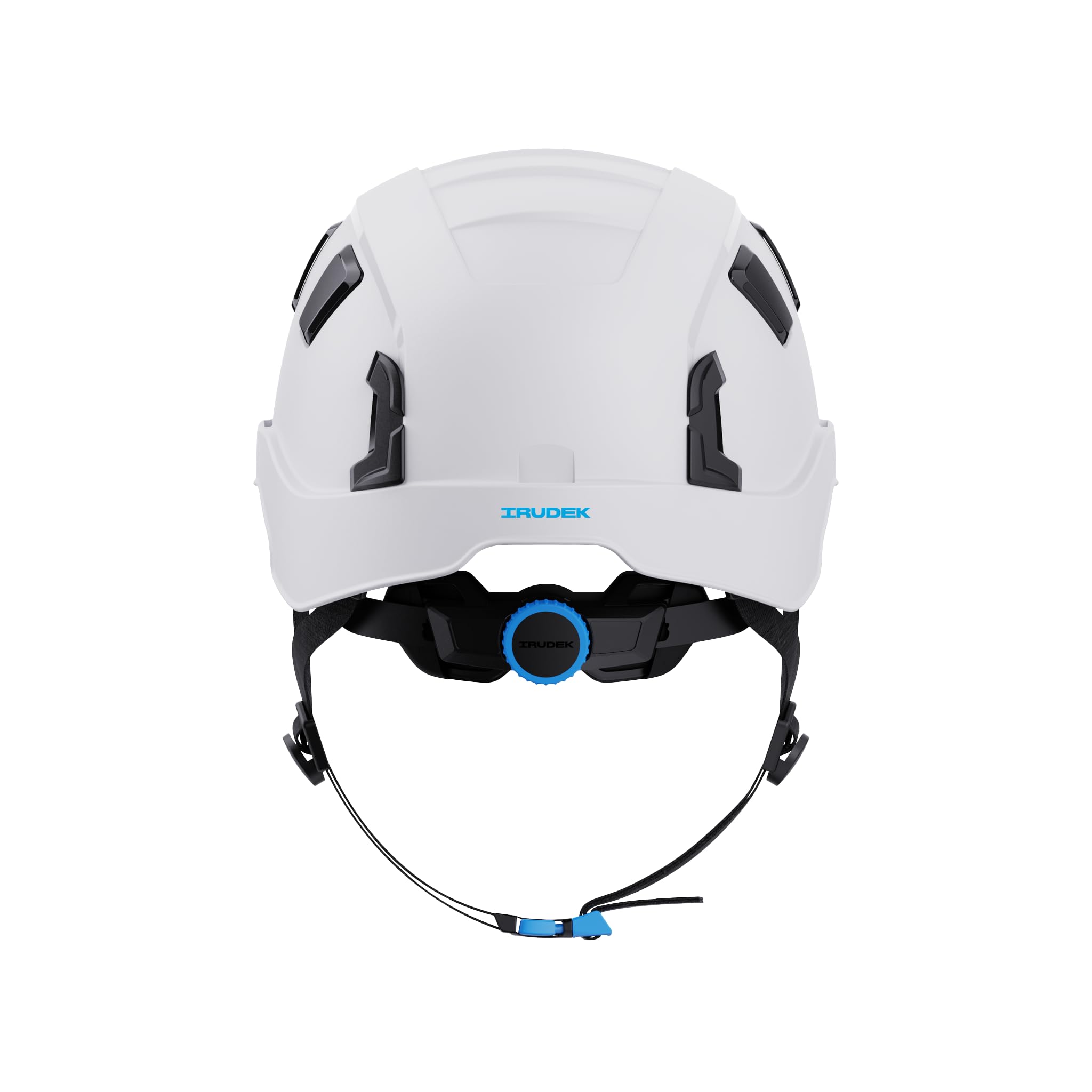 Irudek OREKA II Vent Blanco – Casco de Seguridad ventilado para Trabajos en Altura, ABS Ultraligero, barboquejo Ajustable, Ranuras universales 30 mm, Chip NFC, EN 397 / EN 12492