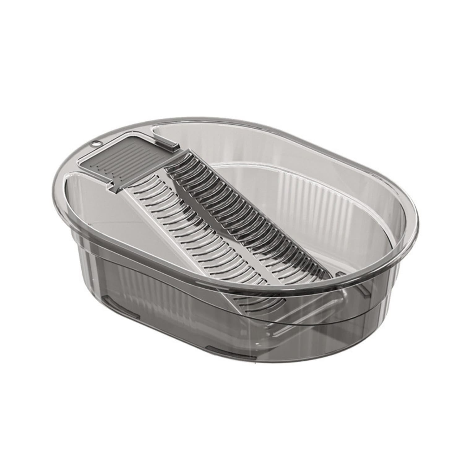 ABS Wash Basin with Washboard Portable Laundry Basin with Scrub Board Oval Hand Wash Tub with Board Thickened for Students, Renters, Dorm Room, Apartment, Gray, M-image-37