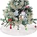 Fannybuy 48 inch Christmas Tree Skirts Plush Faux Fur Handmade Tree Skirt Decorations for Indoor Outdoor Home Xmas Party Decor