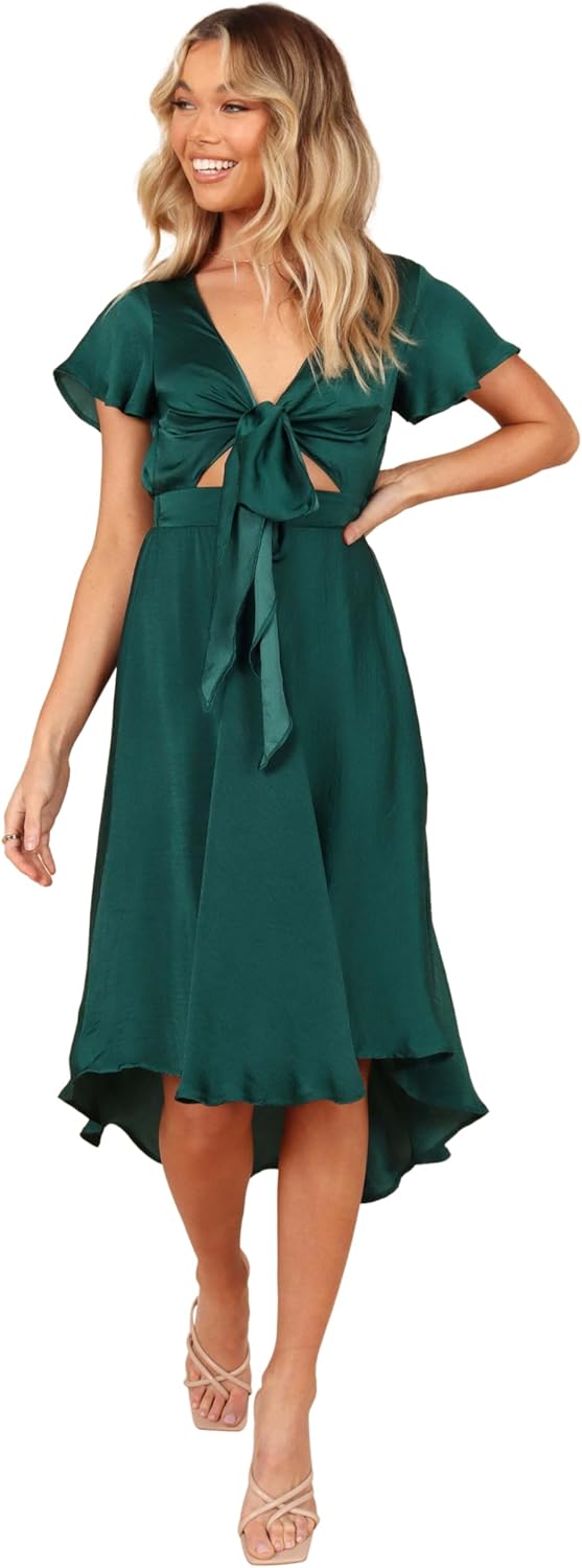 Petal & Pup Womens Amanda Hi Lo Tie Front Dress