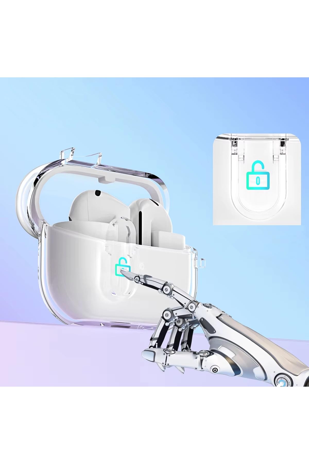 CaseOnn Samsung Galaxy Buds 3 Pro Kılıf Güvenli Kilitli Koruma Kılıfı Füme