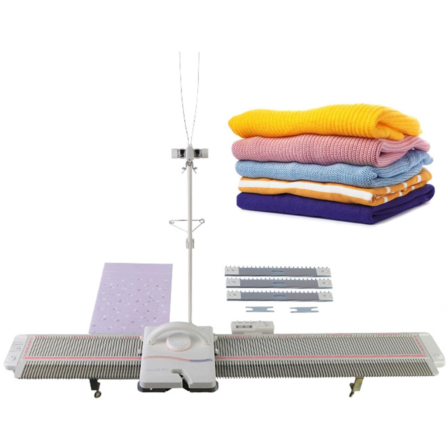 GTANND 150 Stitches Mid Gauge Knitting Machine,6.5mm (3.9 Needles) Knitting Machine,Manual Needle Selection,Smart Weaving Set For The Vast Majority Of Hand-Knitting Yarns