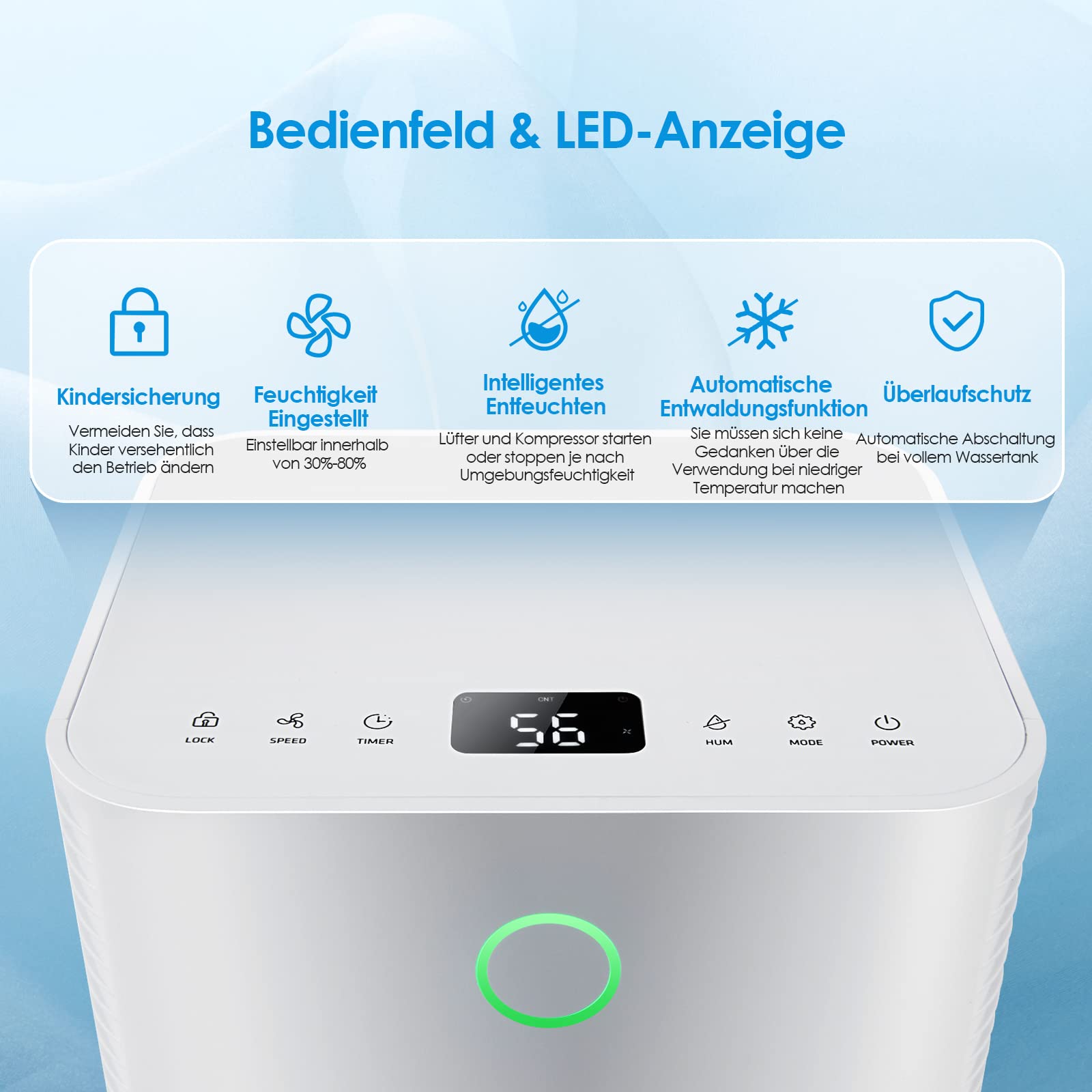 COSTWAY 15L/dag luchtontvochtiger, elektrische ontvochtiger met 3 modi COSTWAY 15L/dag luchtontvochtiger, elektrische ontvochtiger met 3 modi