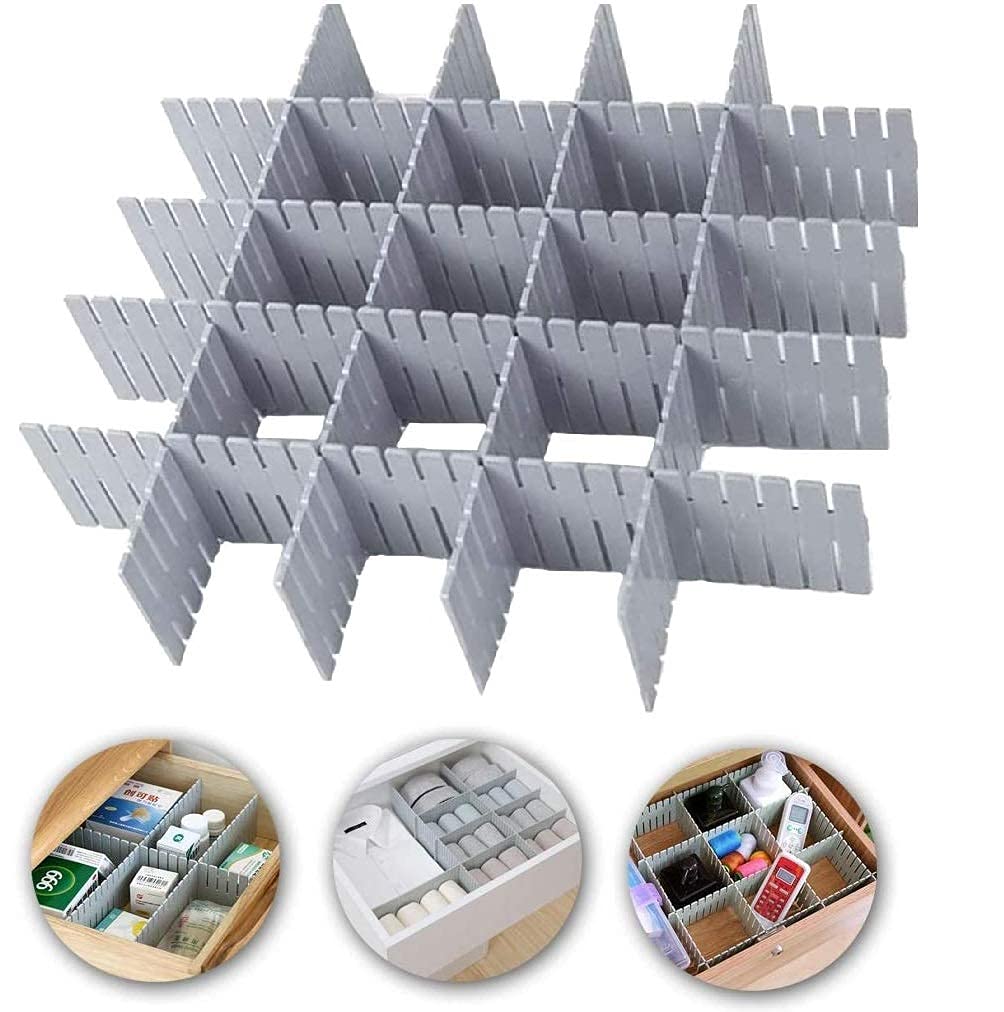 Adjustable Divider Drawer Storage Organizer for Makeup Tools, Kitchen Cutlery, Office Desk Clinic Bedroom – (8 Pcs; Random Color)