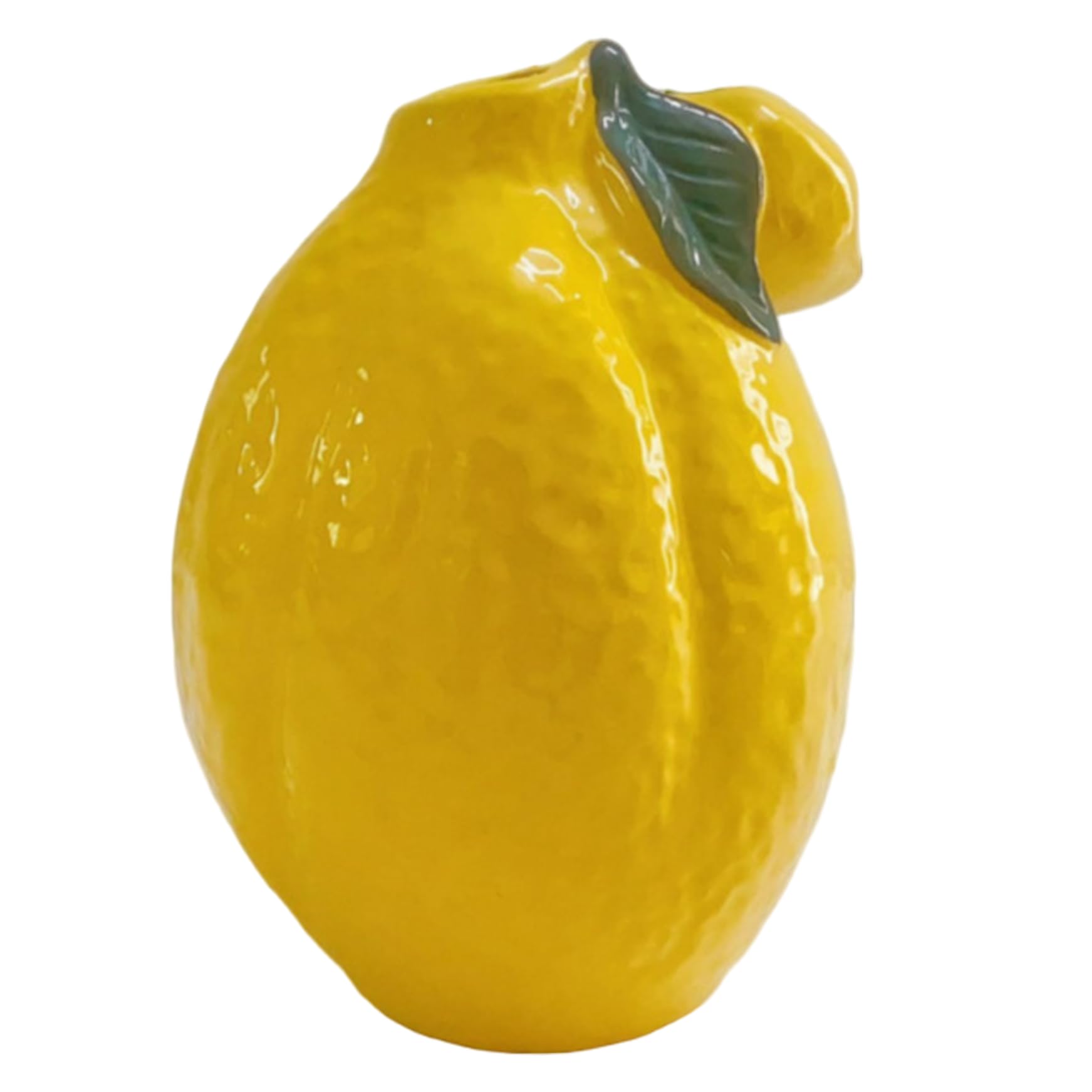 Lemon Vase, Attractive Lemon Shape Ceramic Vase, 6x5inch Yellow Planter Creative for Indoor Home Office Yellow