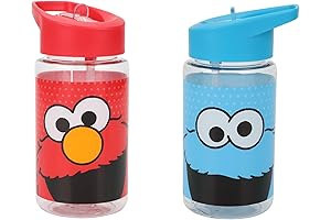 Bioworld Sesame Street Elmo & Cookie Monster 2-Pack Plastic Water Bottles