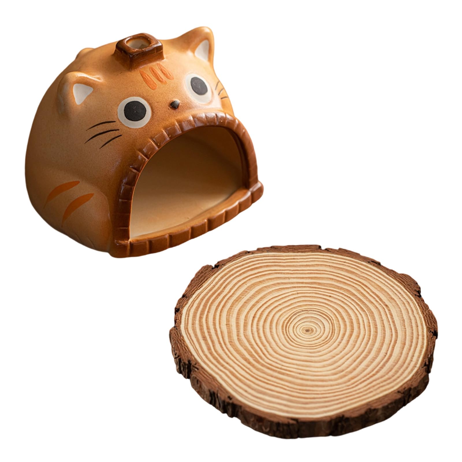 Cats Shape Ceramics Incenses Burners Tray Santo Wood Holder Chiminea for Aromatherapies Enthusiasts and Home Decors Ceramics Incenses Burners Meditations Censers Aromatherapies Scented Stand Aromas