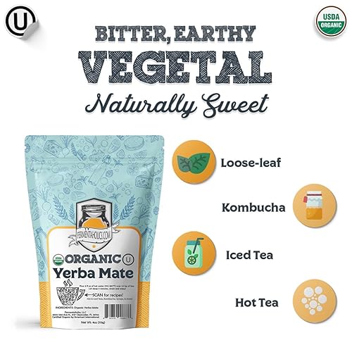 Miniatura 2 de Fermentaholics Té de yerba mate de hojas sueltas – 4 onzas – Certificado orgánico USDA y certificado OU Kosher – Perfecto para elaboración de