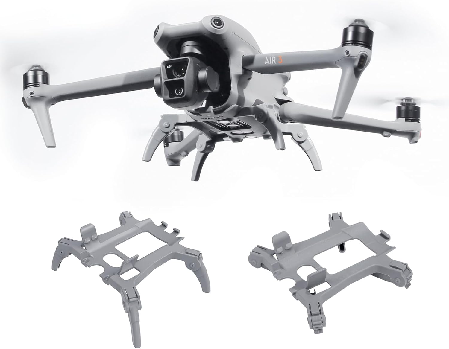 FPVtosky Tren de aterrizaje para DJI Air 3, DJI Air3 Drone Spider Leg Kit de extensión plegable, accesorios DJI Air 3 (gris)