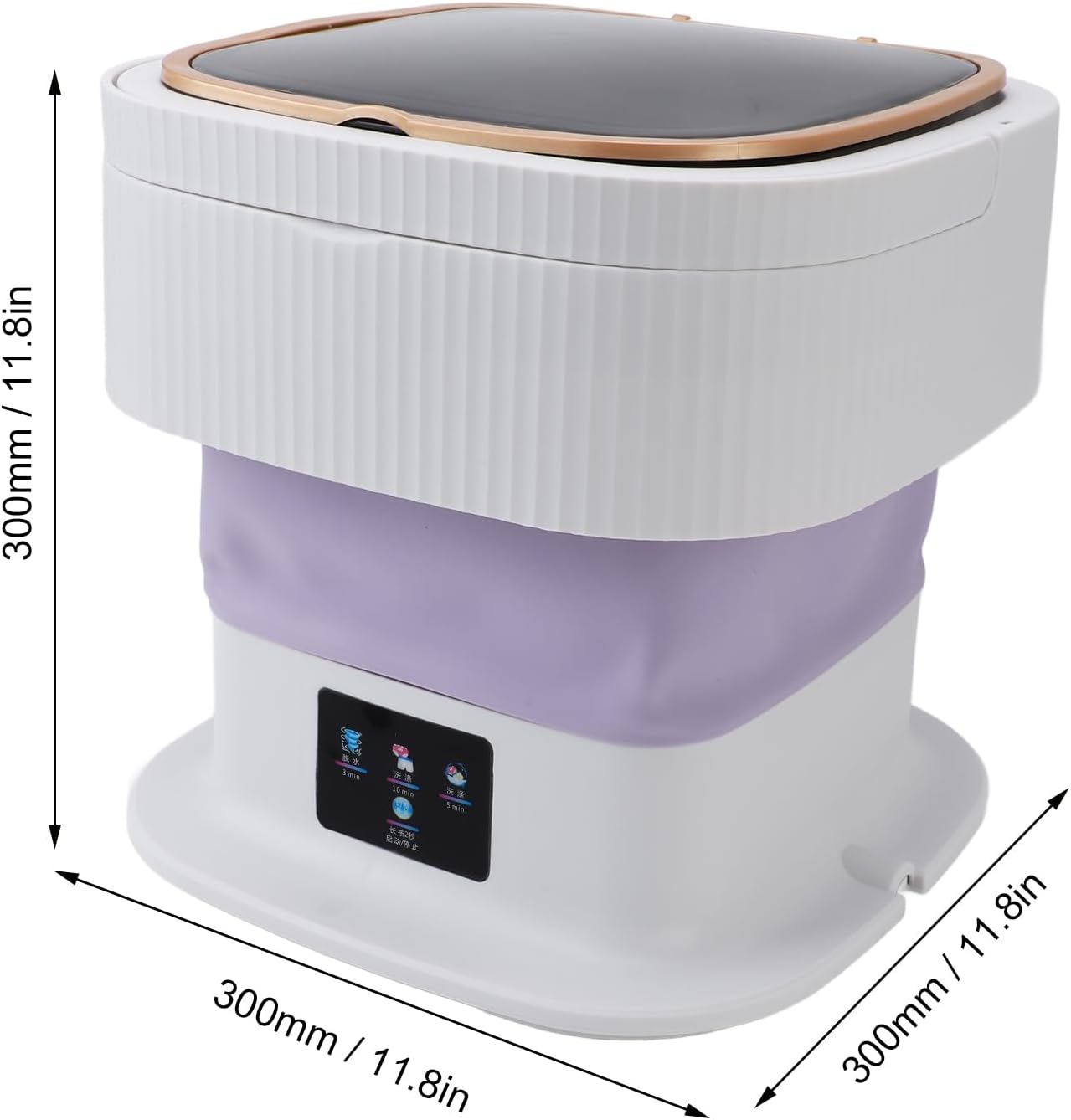 Portable Washing Machine, 11.5L Mini Laundry Washer with 3 Modes Cleaning for Underwear, Baby Clothes, Sock, Foldable Washer for Apartment, RV, Travel (US Plug)