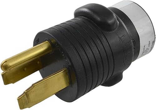 Conntek Toma de pared para secadora de 40 amperios y 4 clavijas (NEMA 14-50) a adaptador de enchufe de 3 clavijas de 20 amperios (NEMA 6-20R)