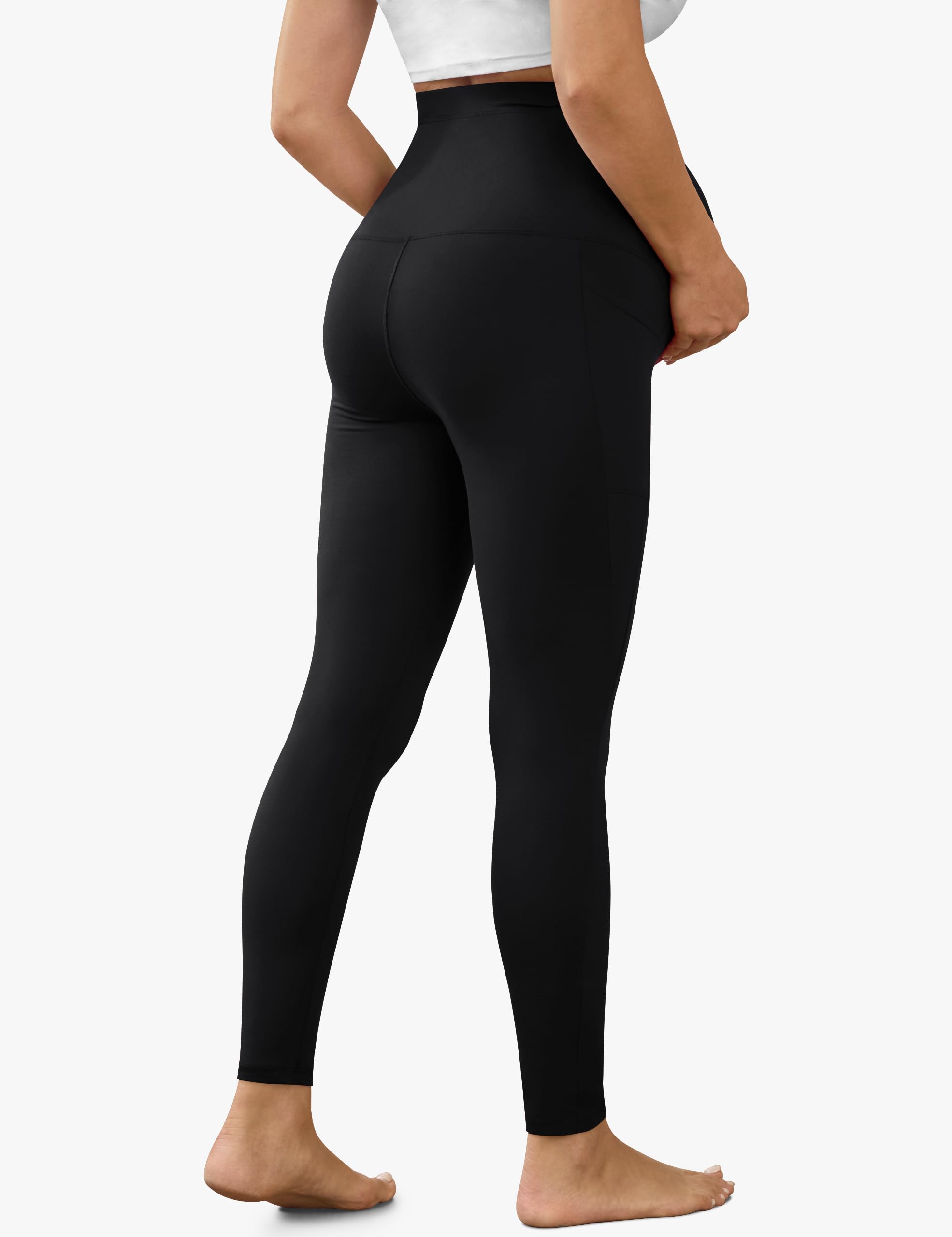 VALANDY Creamlush - Leggings premaman sopra il pancione con tasche, morbidi pantaloni per yoga e allenamento in gravidanza