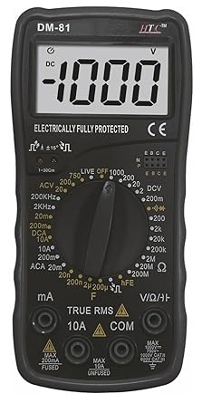 HTC Instrument Dm-81 3½ TRMS_ Live Remote Control Testing-2000 Counts(1 Year Warranty) Digital Multimeter (Black, Yellow 2000 Counts)