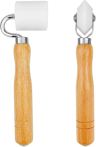 CARTINTS Paquete de 2 rodillos alisadores de papel tapiz, para instalación de papel de pared plano y de esquina, herramienta de rodillo para papel