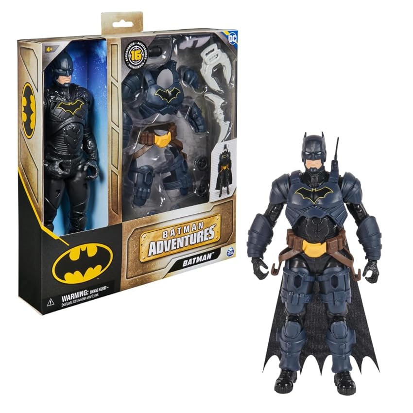 Immagine del prodotto DC Comics, Action Figure Batman Adventures, Supereroe Giocattolo in Scala, Personaggio Batman Alto 30 cm, Supereroe con 16 Accessori e 17 Punti di Articolazione, Giochi per Bambini e Bambine, 4+ Anni