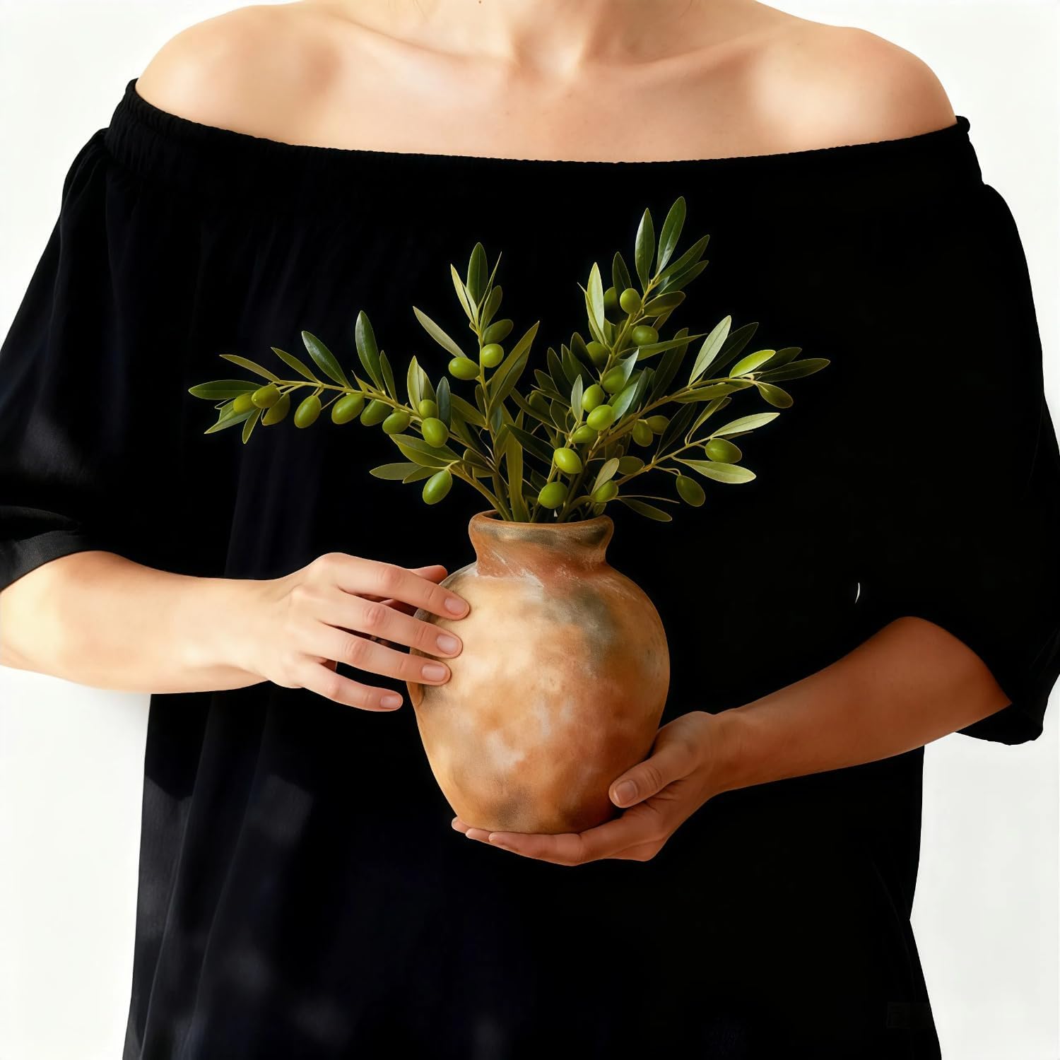 Ceramic Vase, 6 inch Minimalist Rustic Farmhouse Terracotta Vase for Home Decor, Table, Living Room, Entryway, Shelf, Mantel Decoration (Rust) - Image 5