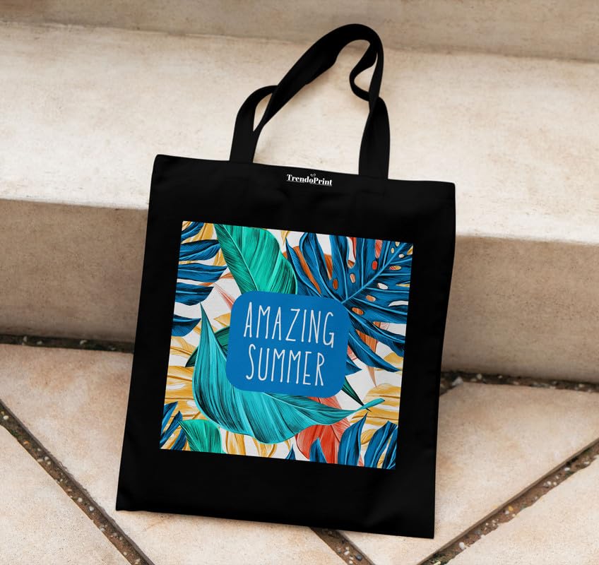 Image of TrendoPrint Reusable Shopping Bag Canvas Tote Bag for Grocery, College, Office & Shoulder Handbag Travel Bag for Men and Women (14x16 inches)