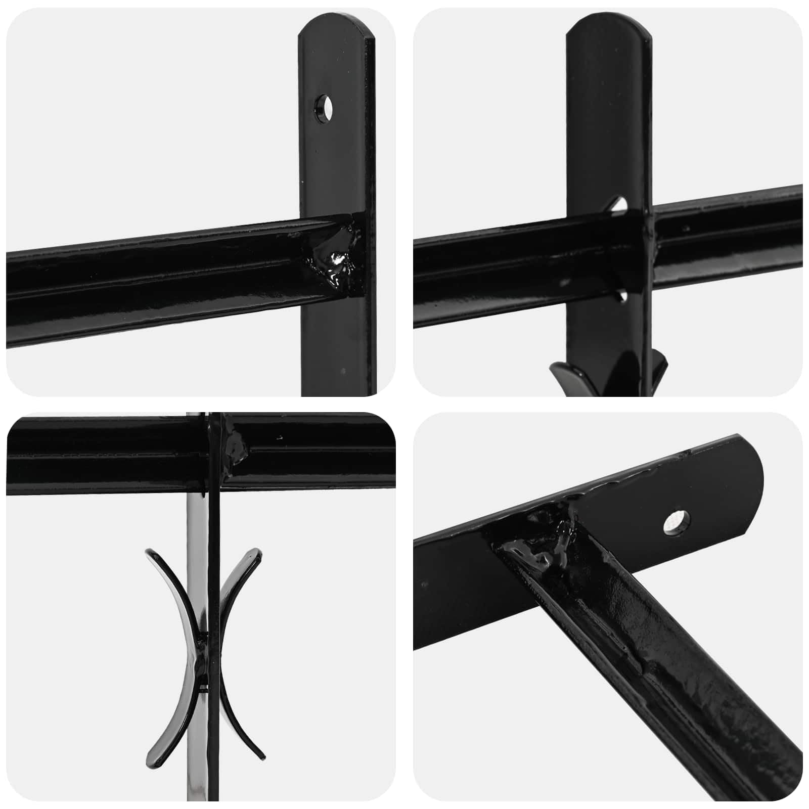 Fenstergitter Schwarz 76 x 30 cm Pulverbeschichteter Stahl,3.16kg,42020558