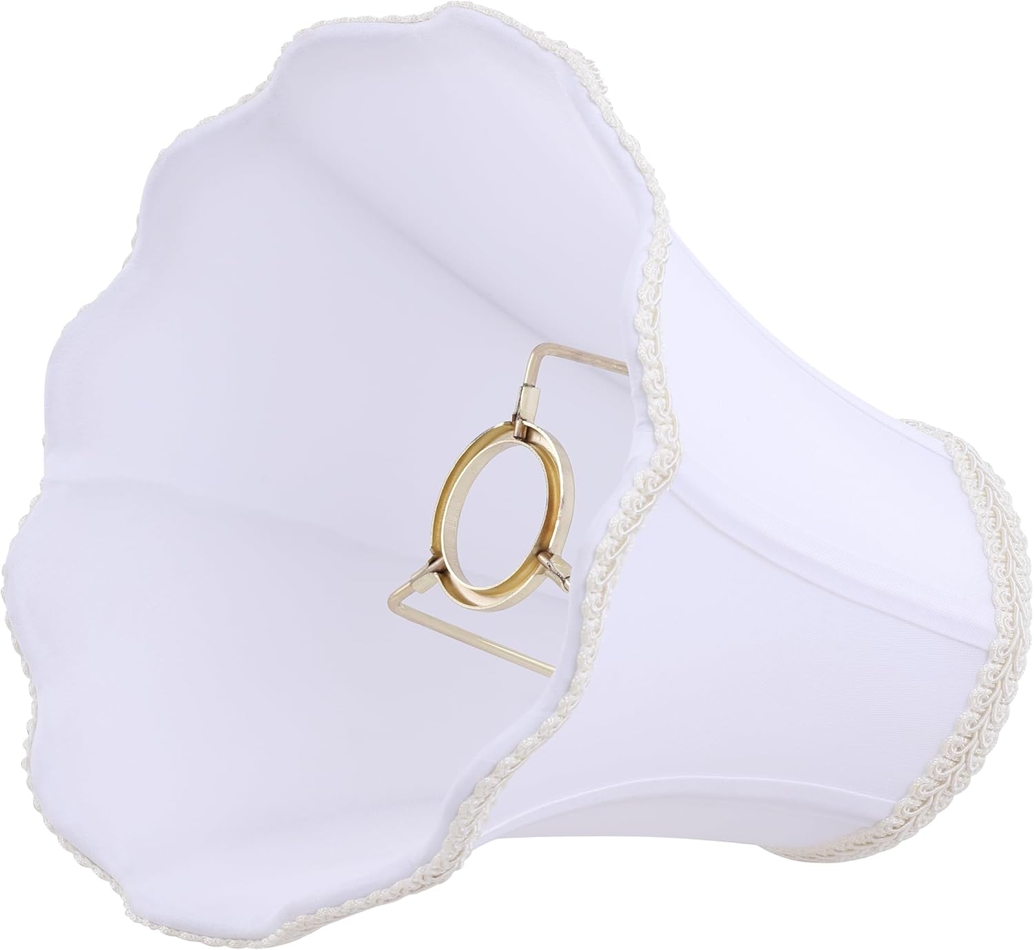 Aspen Creative 55009 Handsewn Scallop Dome Tranditional UNO Lamp Shade in Off-White Faux Silk, 4" Top x 8" Bottom x 7" Slant, Slip UNO 33mm