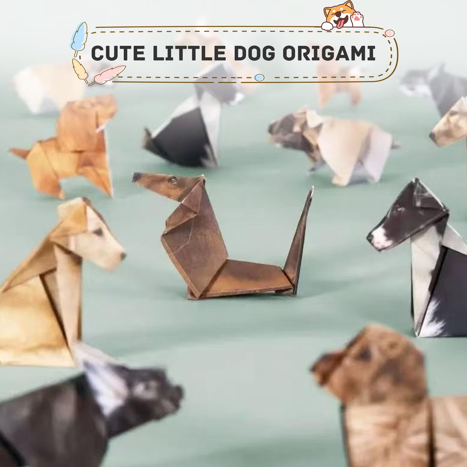 Terilamy 100 PCS DIY Paper Cats Kit, DIY Paper Cats 3D Origami to Fold Cute Cat Figures, Creative Origami Animal Kit - Image 4