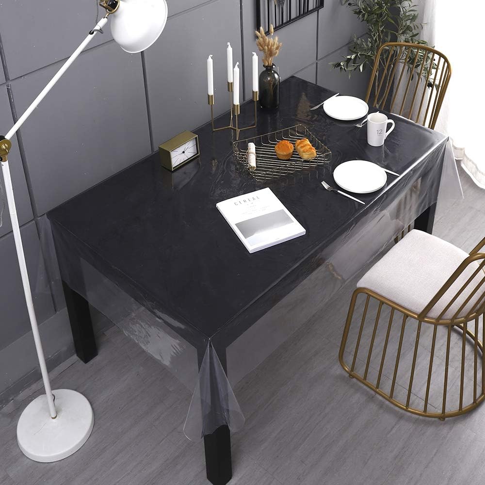 Flash Sale Clear Plastic Tablecloth Protector Waterproof Vinyl Transparent Table Cover (54X120 Inch)