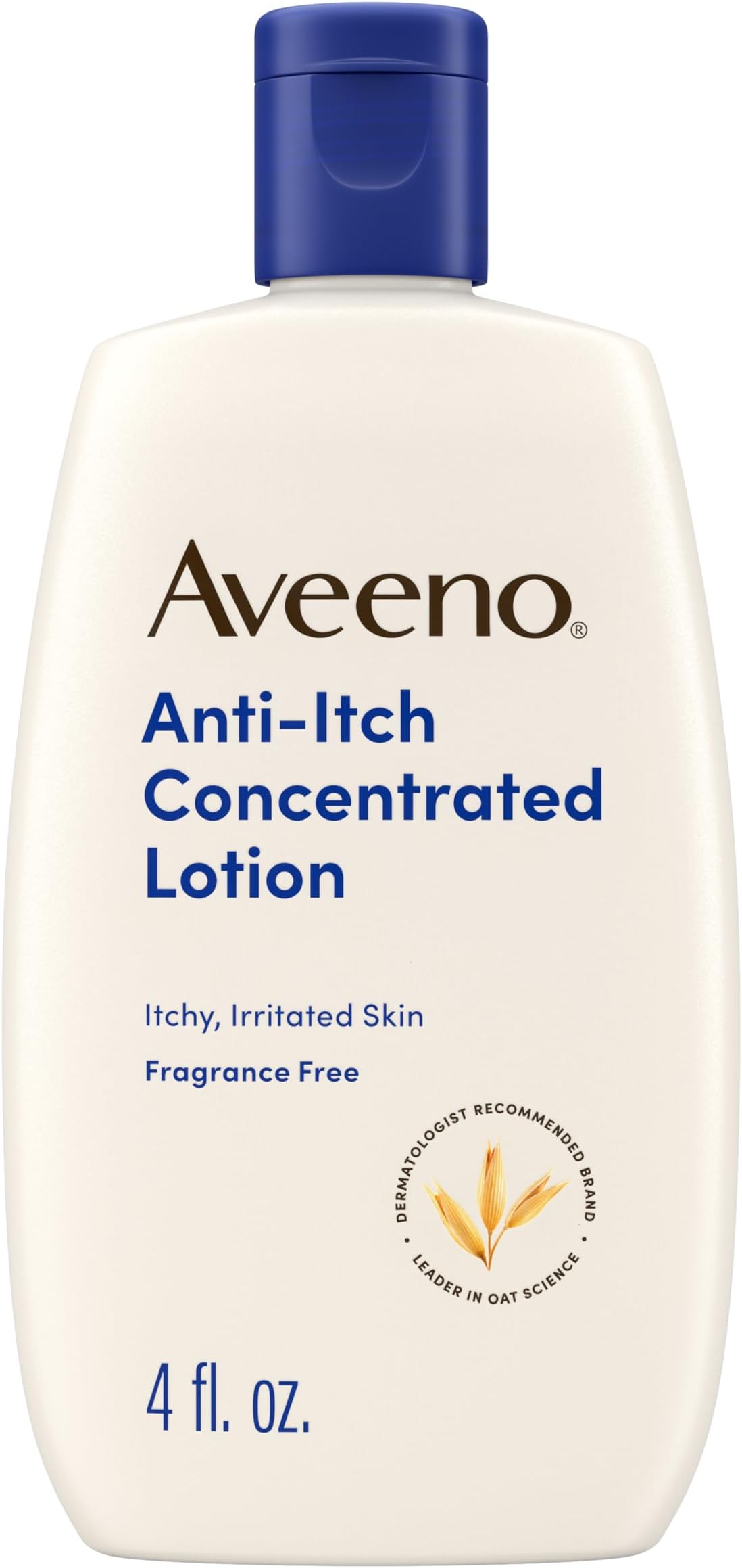Aveeno Anti-Itch Concentrated Lotion with Calamine, Pramoxine HCl, & Triple Oat Complex, Skin Protectant, Fast-Acting Itch Relief from Poison Ivy, Insect Bites, & Minor Burns, 4 fl. oz