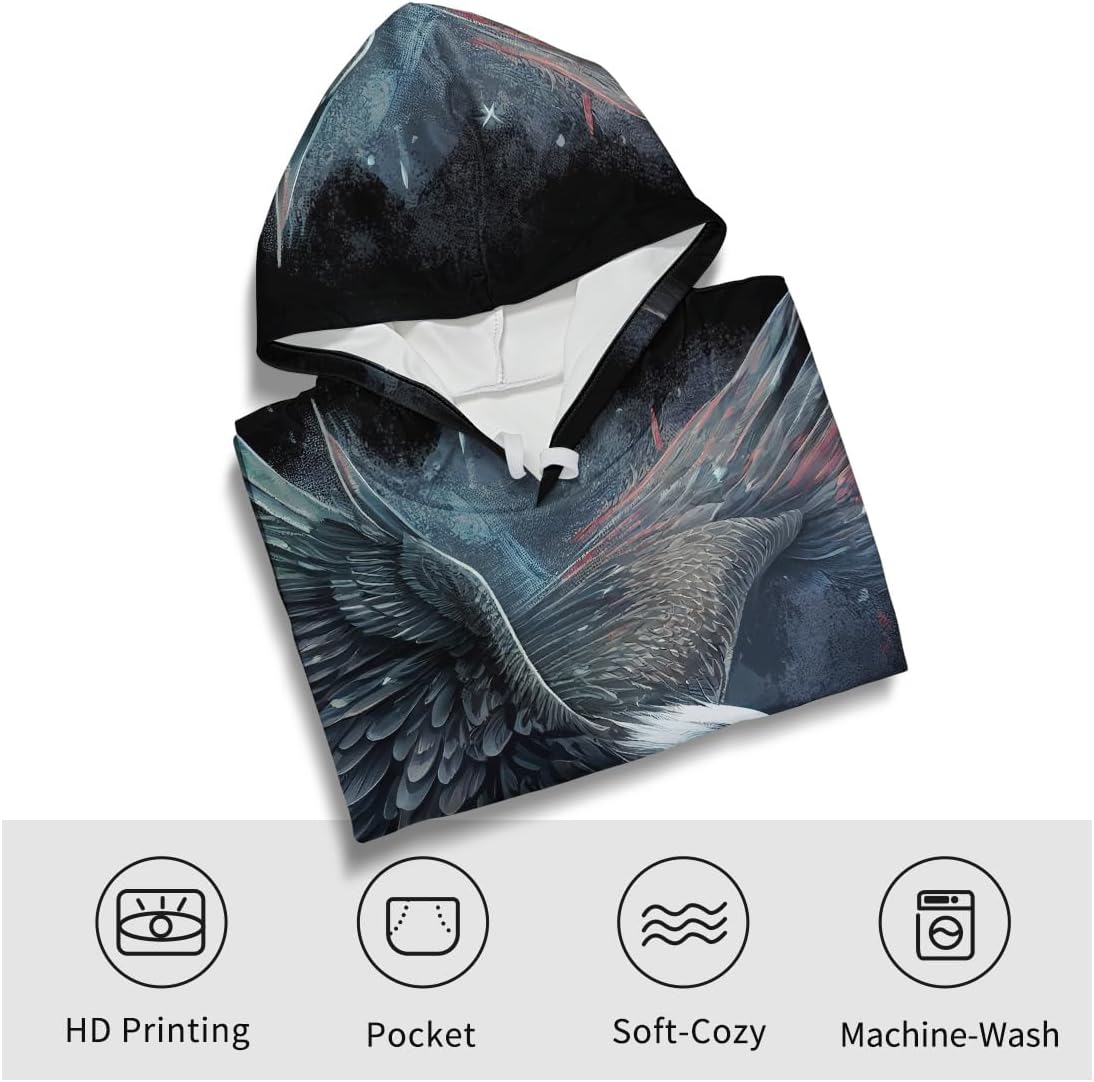 TiwBski Novelty American Flag Hoodies for Men Eagle Graphic Hoodie Sweatshirt Pullover - Image 4