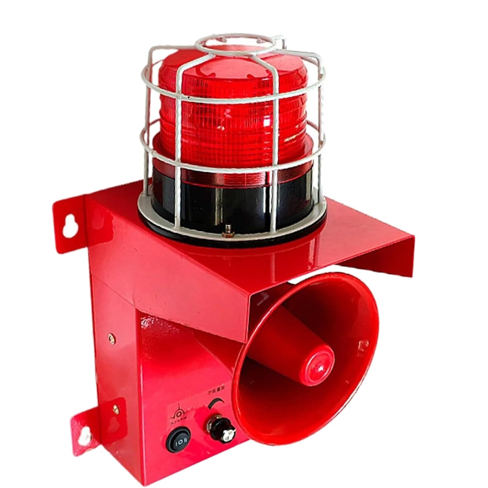 Torre de sirena de alarma de seguridad, alarma de luz de sonido de 130 dB, volumen ajustable, montaje en pared, uso interior y exterior, para fábricas y seguridad del hogar