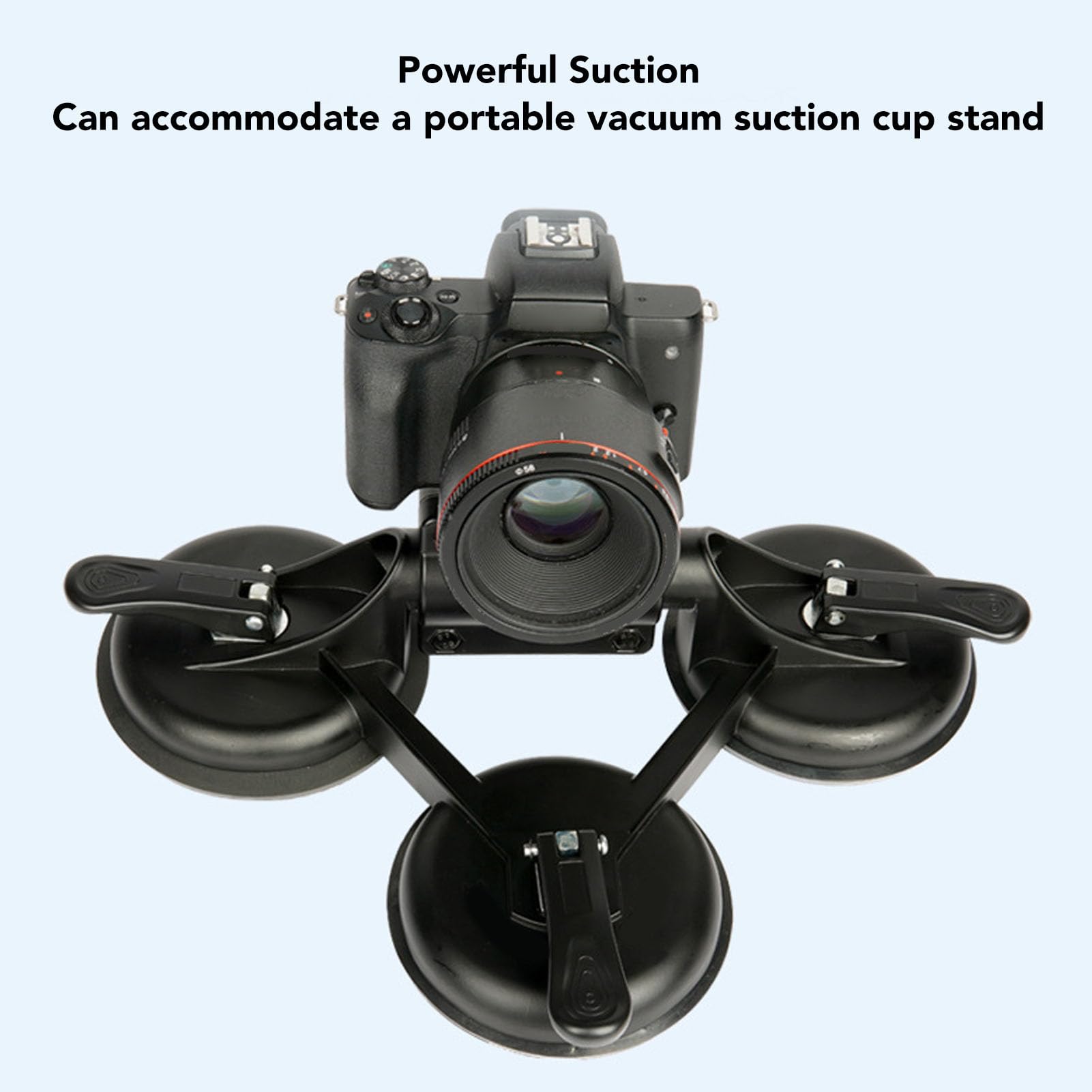 Tosuny Soporte para Teléfono con Ventosa Triple, Capacidad 20KG, para Coche | Metal Suction Cup Mount for X5 X4 X3, DSLR, Mirrorless, Action 5 Pro