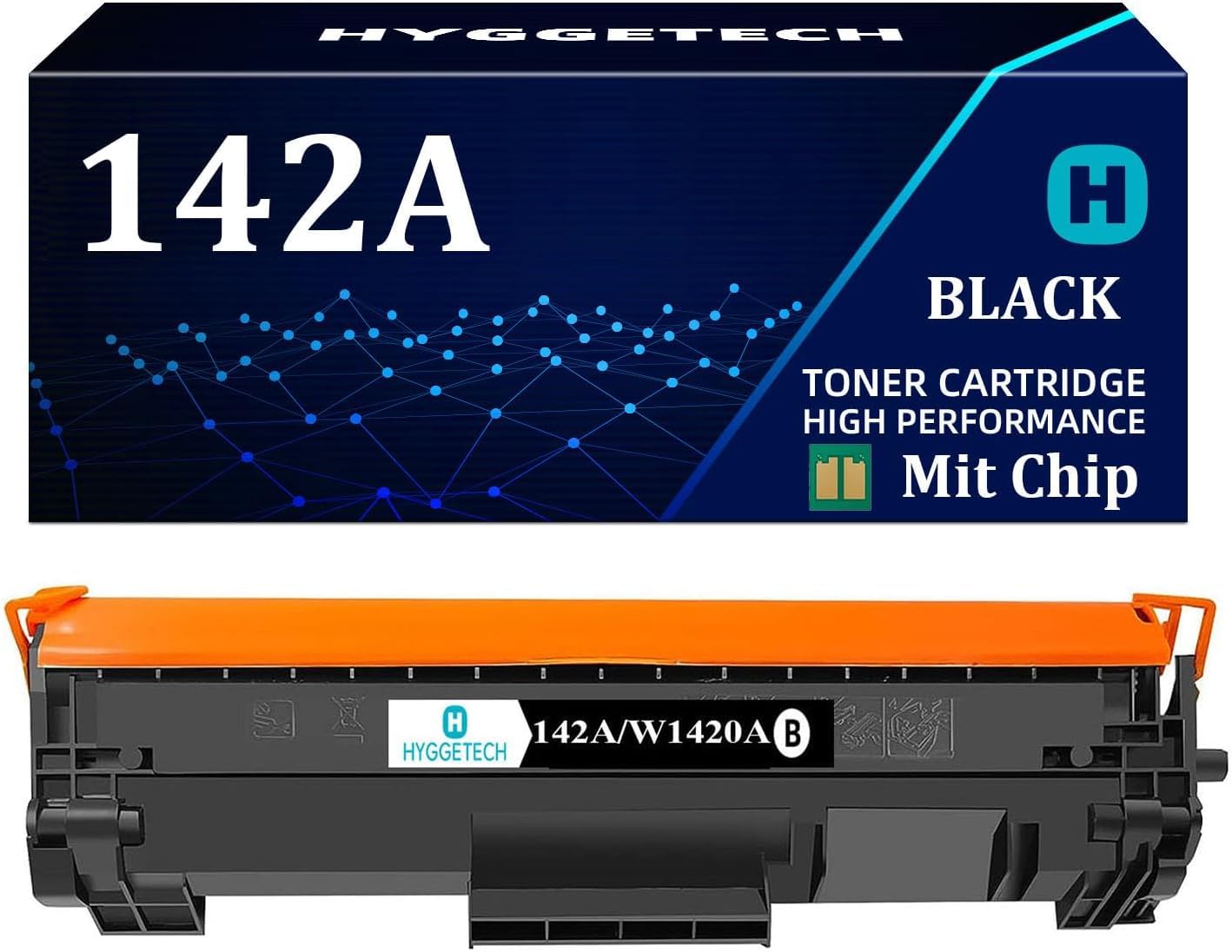 Hyggetech W1420A 142A Toner con chip compatibile con HP 142A W1420A nero 142X W1420X per HP Laserjet M110W M139W Laserjet MFP M140W