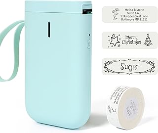 NIIMBOT Label Maker Machine with Tape D11 Portable Bluetooth Handheld Label Printer Included Multiple Templates Available for Phone Pad Easy to Use Home Office Organization USB Rechargeable-Green