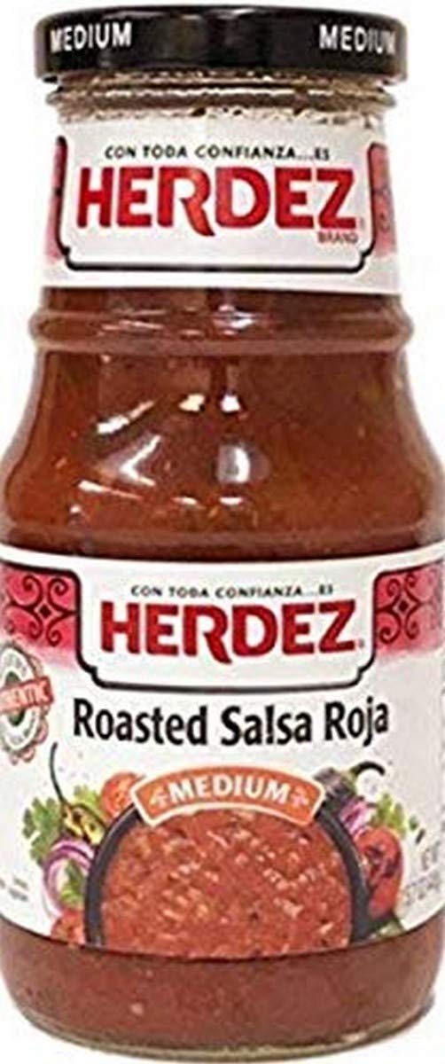 HERDEZ Roasted Salsa Roja, Medium, 15.7 oz Jar– Smoky & Spicy Red Salsa for Tacos & Enchiladas