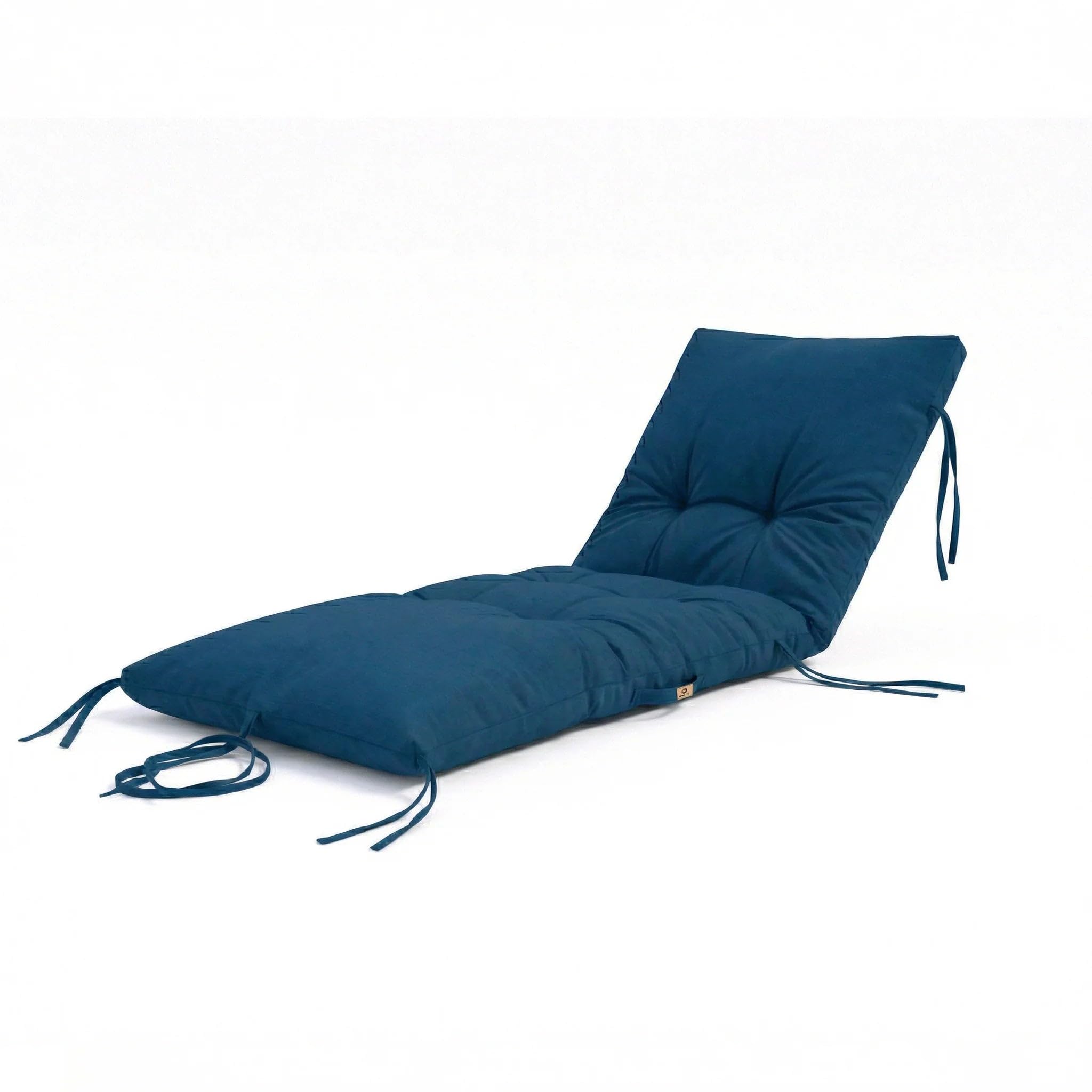 Coussin Bain de Soleil - Matelas pour transat - 185x55cm & épaisseur 12 cm - Déperlant et résistant aux UV - Bleu Pétrole - Déco Arts