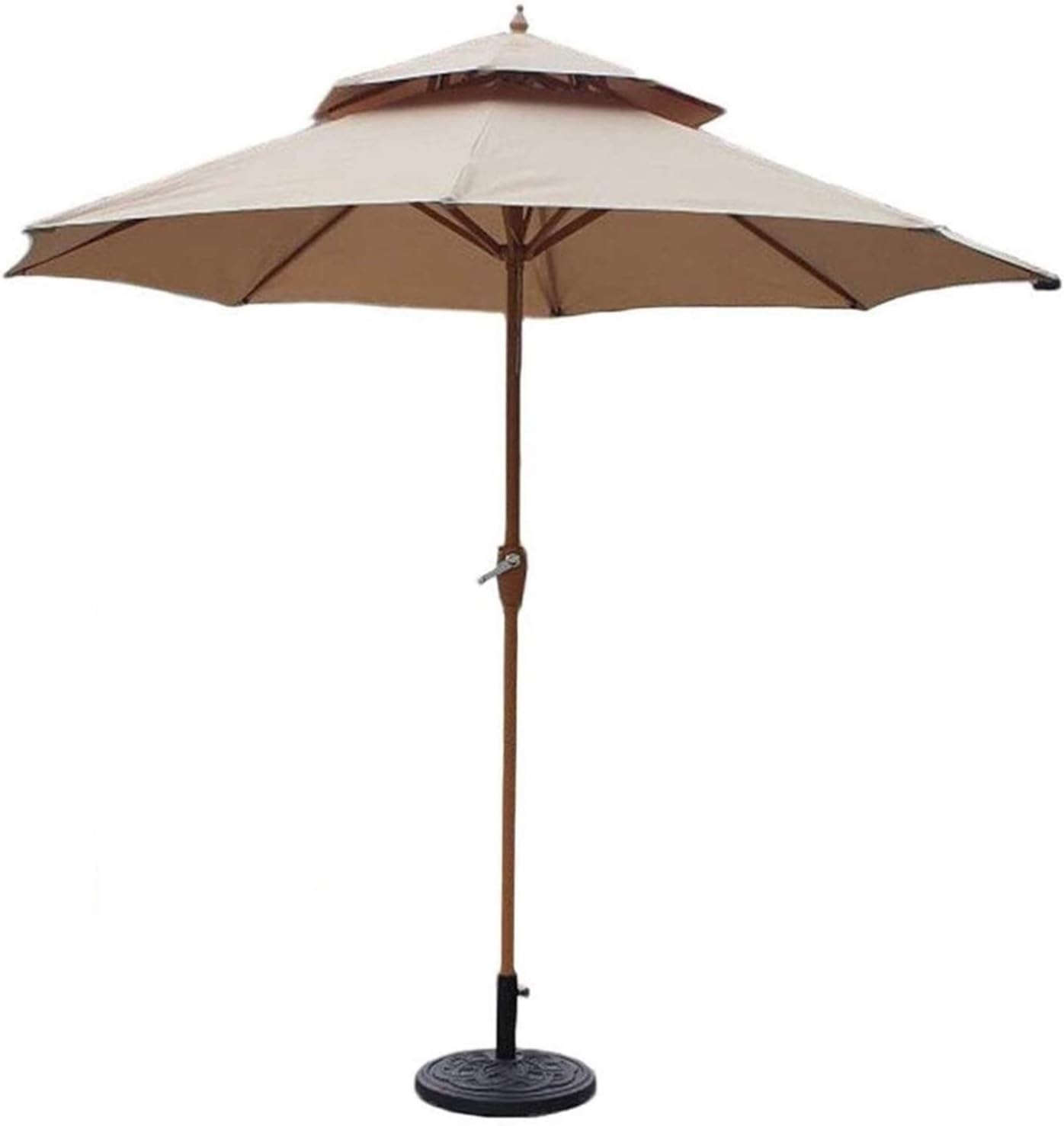 LSLYTQ Outdoor Garden Parasols Double Top 9Ft Patio Umbrella With Crank, Outdoor Market Umbrellas For Backyard, Poolside, Lawn And Garden, Easy Adjustment Without Base good