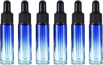 Amazon.co.jp: スポイトボトル 10ml 6個 遮光瓶 ブルーグラデーション