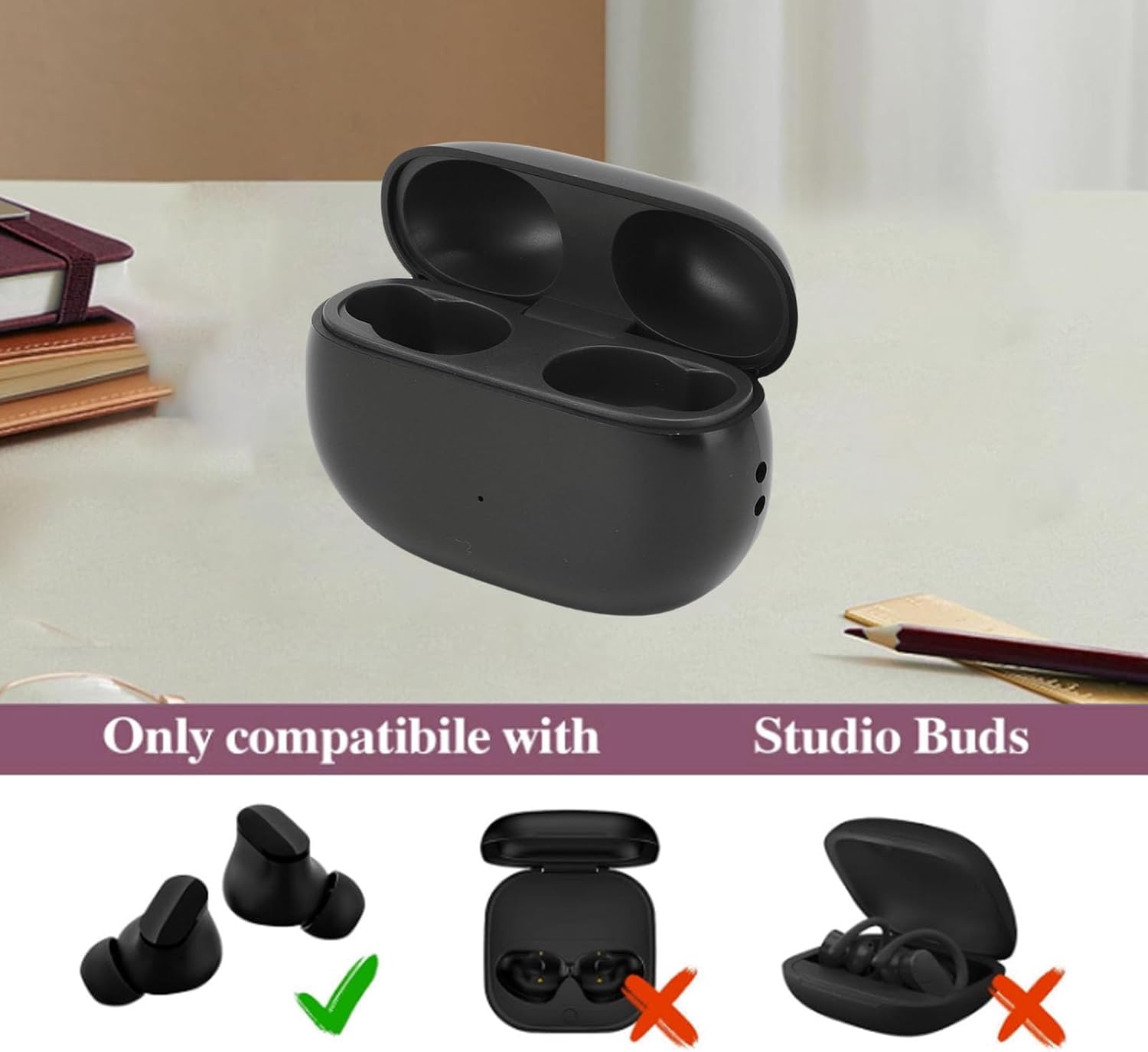 Earphones Charging Case Replacement Compatible with Buds, Buds+, Earphones Charger Case Replacement, 700mAh Built in Battery, Not Include Earbuds