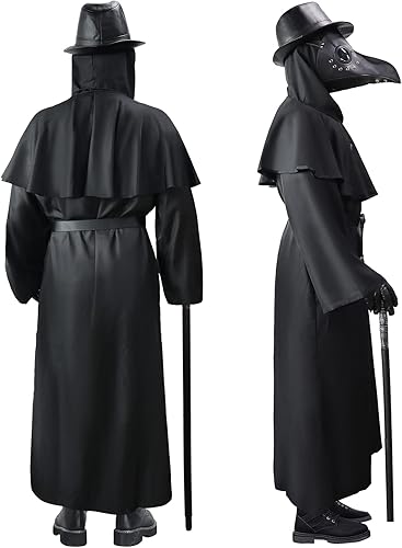 Miniatura 5 de Disfraz de médico de la peste medieval para Halloween, cosplay, pájaro, plaga, médico, máscara para adultos, fiesta de Halloween, cosplay