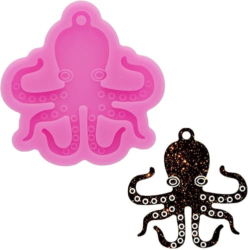 Miniatura 1 de Angel Wings Moldes de silicona para llavero de pulpo brillante, molde de resina, molde de fundición de resina epoxi, molde para hornear pasteles de